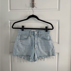 Women's High Rise Light Blue Denim Shorts